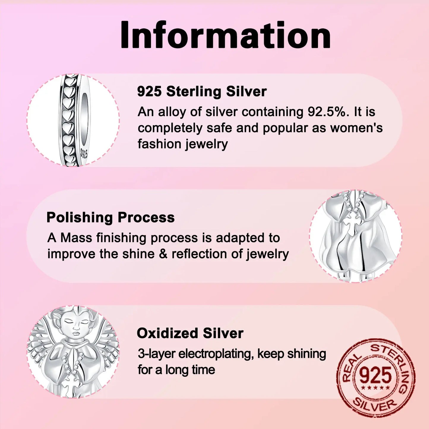 luckacco 925 sterling silver guardian angel wing religion peace pendant charm fit original charms bracelets women diy jewelry gift