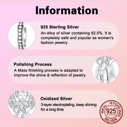 Luckacco 925 Sterling Silver Guardian Angel Wing Religion Peace Pendant Charm Fit Original Charms Bracelets Women DIY Jewelry Gift