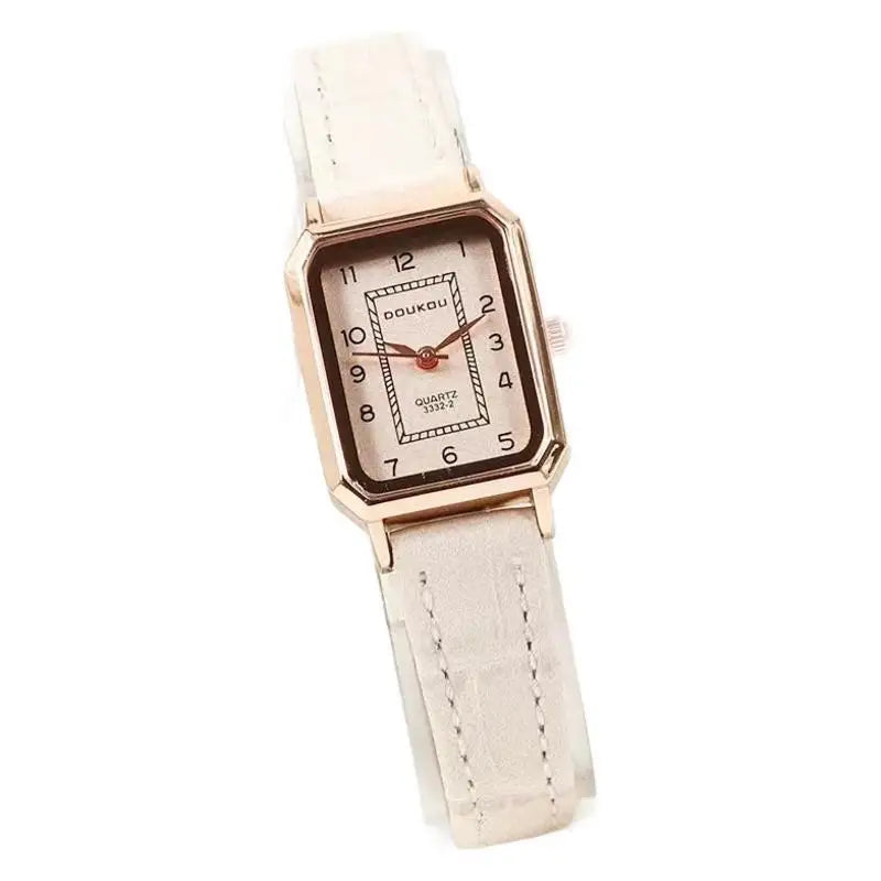 luckacco the square minimalist women ultra thin small dial watches leather band antique quartz watch relogio feminina