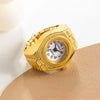 Luckacco Vintage Mini Finger Watch Rings Women's Retro Punk Rubber Band Alloy Quartz Clock Finger Couple Party Jewelry Gifts