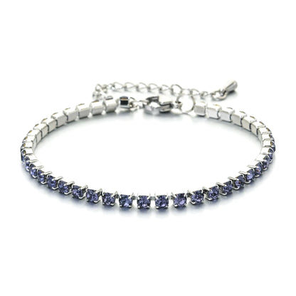 Luckacco shop's pick 3mm Micro Pave Zircon Tennis Bracelet for Women New Men Bracelet Homme Stainless Steel Jewelry Accessories