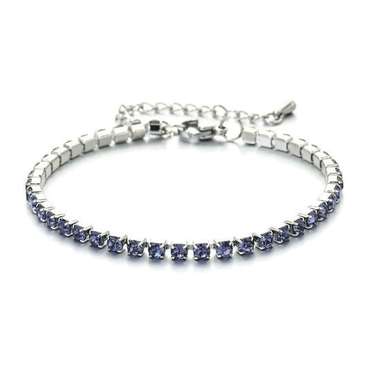 Luckacco shop's pick 3mm Micro Pave Zircon Tennis Bracelet for Women New Men Bracelet Homme Stainless Steel Jewelry Accessories