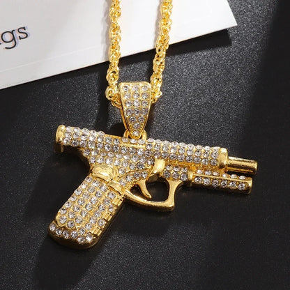 Luckacco Hip Hop Ice Out Zircon Letter Otf Letter Pendant Necklace for Men and Women Fashion Rock Party Jewelry Gift