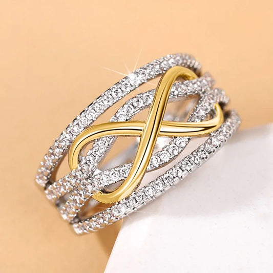 Luckacco Unique Love Design Women Rings for Wedding Engagement Band Luxury Accessories Hot Trend Eternity Jewelry Party Gift Anillos