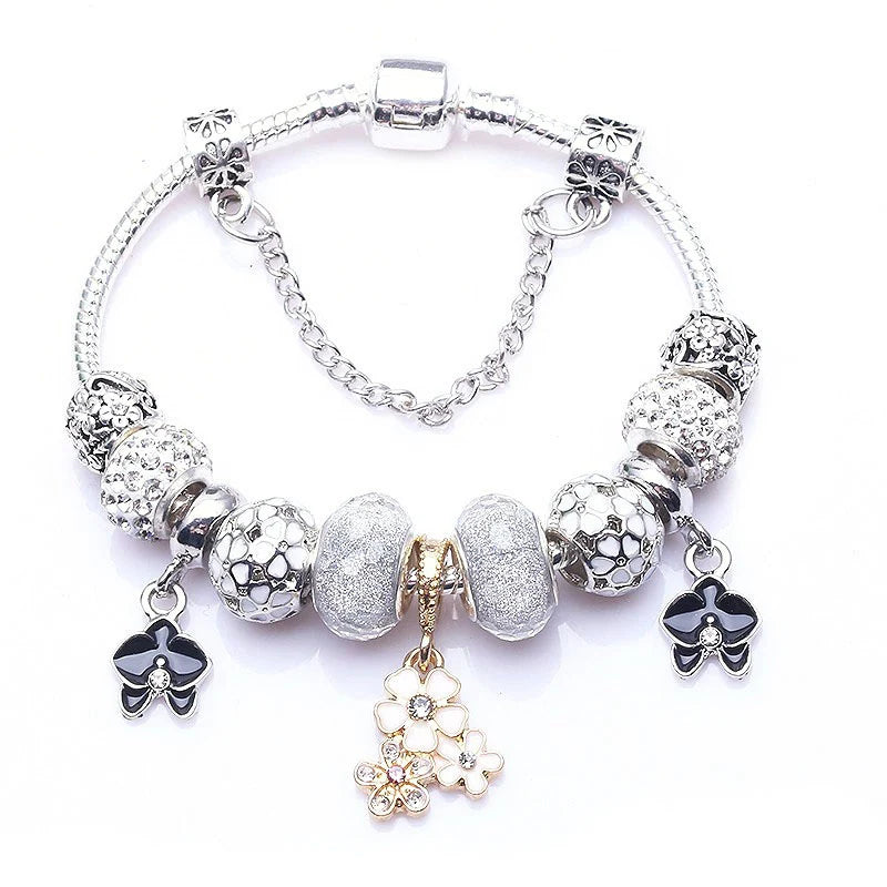 luckacco 16cm-21cm luxury cutterfly snake chain bracelet fit diy brand bracelets for women men jewelry gift 2024 new trend 41 styles