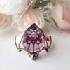 Luckacco New Trendy Gothic Vintage Bat Finger Rings Inlaid Pruple Water Drop Shape Zircon Rings for Women Fashion Party Jewelry