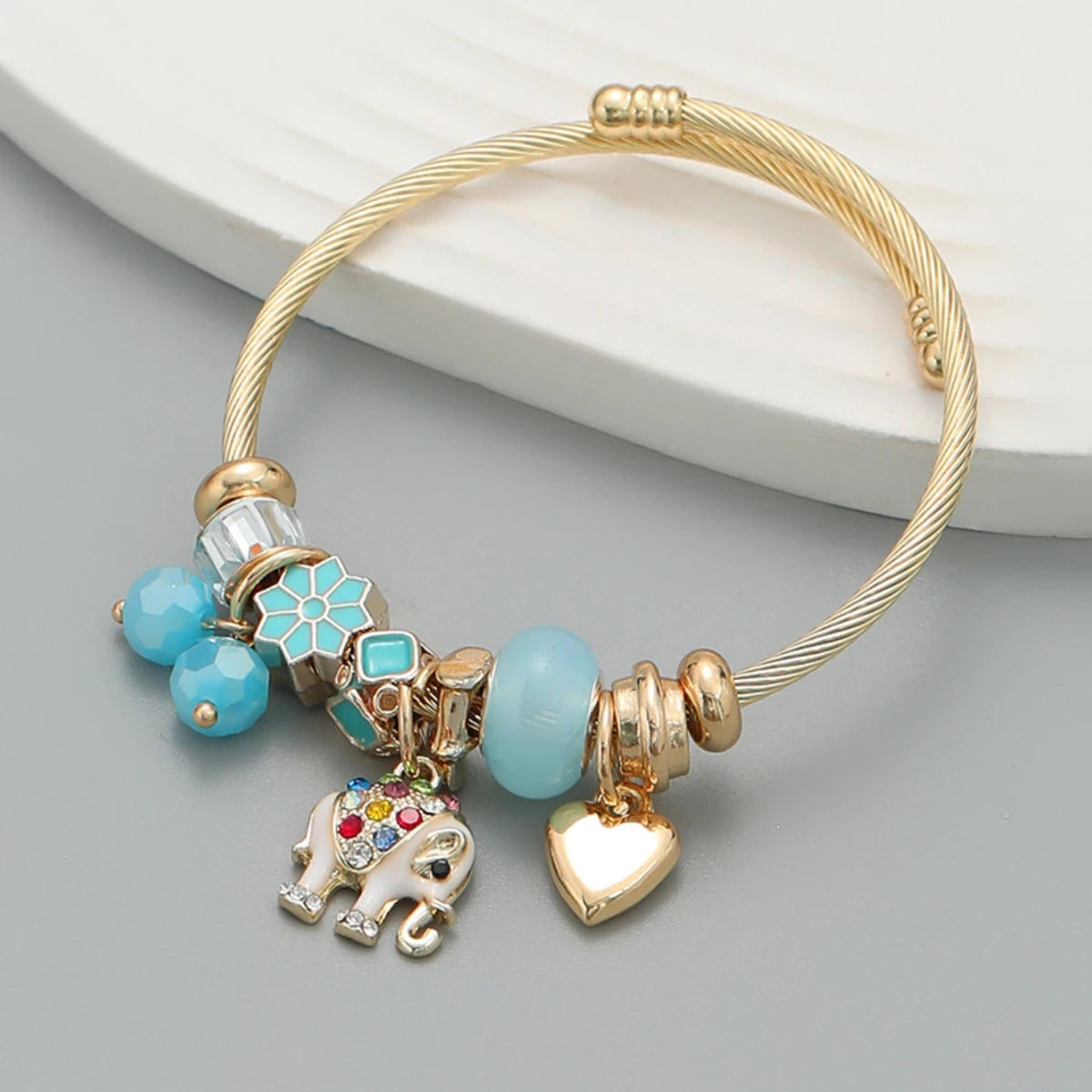 luckacco fashion multi element stainless steel circle panjiadora beaded love bracelet suitable for women's dating, daily holiday gifts