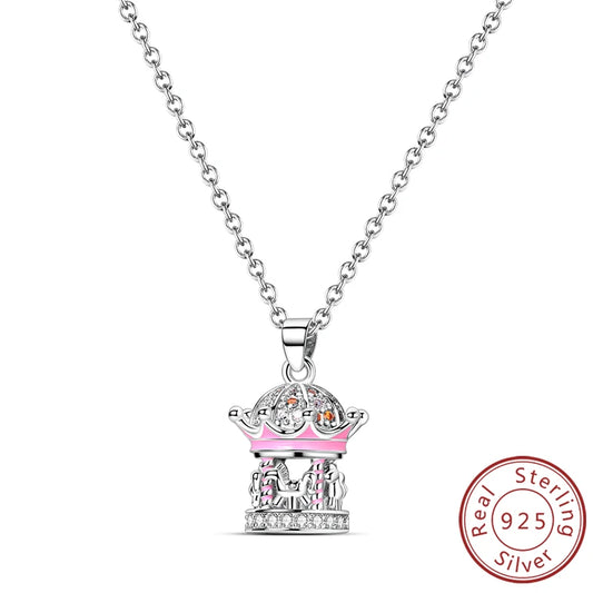 Luckacco Necklace 925 Sterling Silver Butterfly Love Heart Bear Classic Simple Adjustable Necklace For Women Girl Fashion Jewelry Gifts