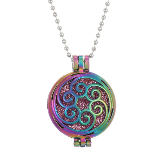 Luckacco New Colorful Aromatherapy Necklace Vintage Flower Butterfly Tree Owl Essential Oil Diffuser Necklace Perfume Lockets Pendants