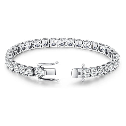 Luckacco Luxury 4MM Tennis Bracelet for Women Men Full Moissnaite Laboratory Diamond S925 Silver Wedding Jewelry GRA Certificate
