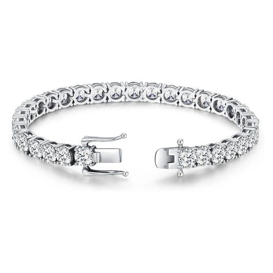 Luckacco Luxury 4MM Tennis Bracelet for Women Men Full Moissnaite Laboratory Diamond S925 Silver Wedding Jewelry GRA Certificate