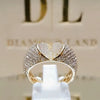Luckacco Attractive Gold Color Inlaid with White Stone Rings Round Fashion Party Engagement Wedding Rings for Women Jewelry