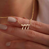 Luckacco Personalized Gold Angel Number Necklace Lucky Number 111 222 333 444 555 666 777 888 999 Silver Number Pendant Gift for Her
