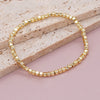 Luckacco 1PC Square Hematite Stone Bracelets Golden Beaded Stacking Elastic Stretch Handmade Fashion Unisex Jewelry Hawaii Trendy