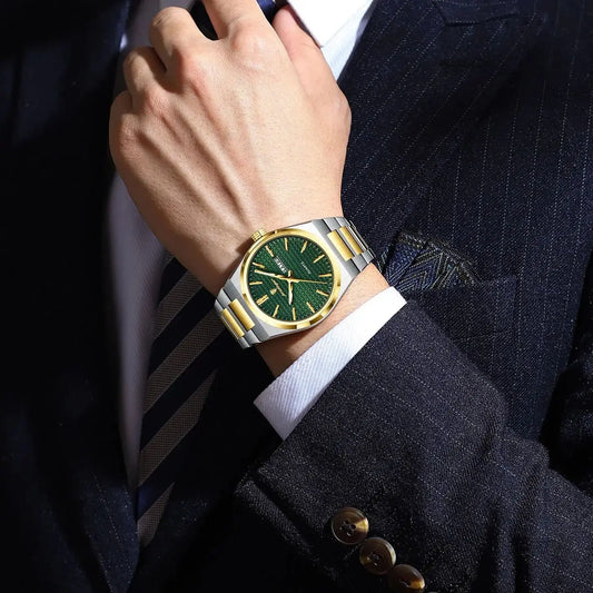 Luckacco POEDAGAR Luxury Men Watch Date Week Waterproof Luminous Stainless Steel Watch For Man Casual Quartz Men's Watches Male Sport+Box