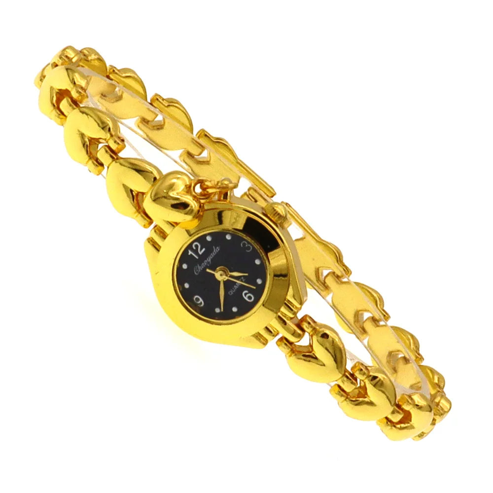 luckacco cute luxury women bracelet watches fashion women dress wristwatch ladies quartz sport gold watch dropshiping