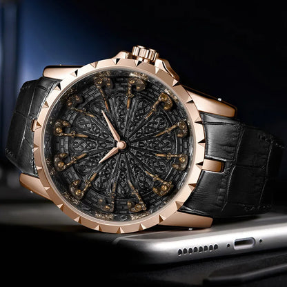 Luckacco UTHAI CQ312 Medieval style men's waterproof twelve knight quartz watch and the best choice for gift giving occasions