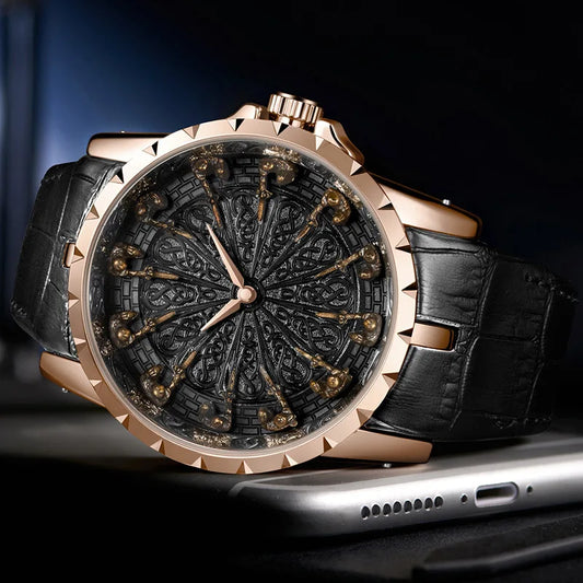 Luckacco UTHAI CQ312 Medieval style men's waterproof twelve knight quartz watch and the best choice for gift giving occasions
