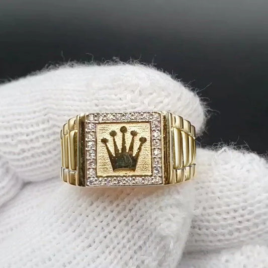 Luckacco Hot Sale New Vintage Alloy Inlaid Zircon Ring Men's Engagement Jewelry