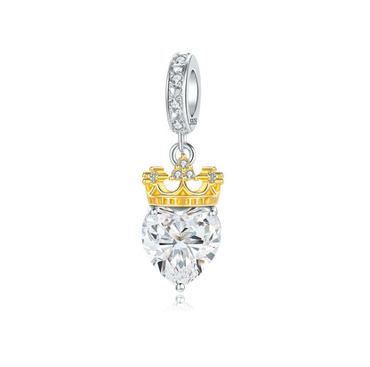 Luckacco Crown Charms Skull Bead Original 925 Sterling Silver Inlaid Zirconium Pendants Fit Bracelet Necklace Jewelry Lover Gift