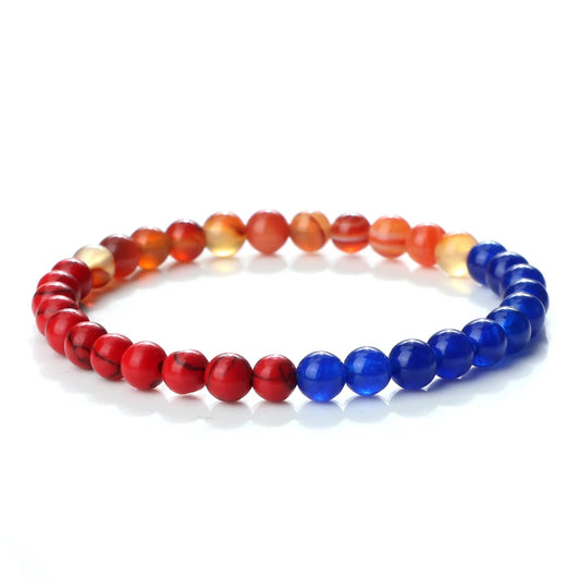 Luckacco Classic Natural Stone Palestine Flag Bracelet Men Women National Flag Beads Bracelet Christmas Prayer Beads Worship Jewelry Gift