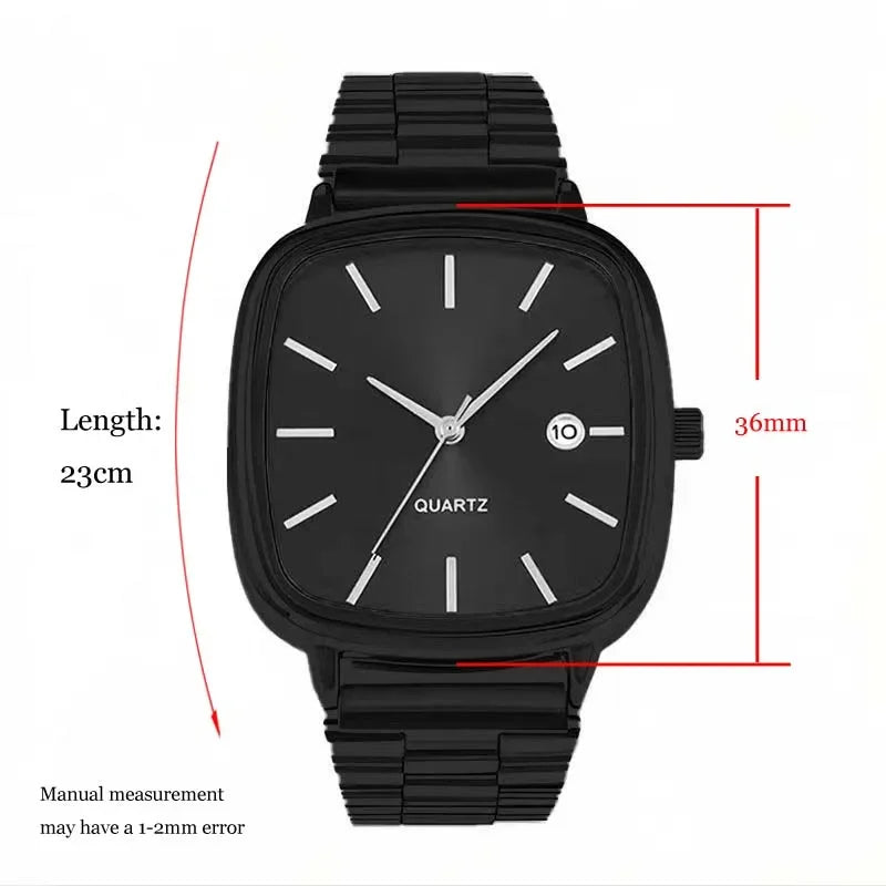 luckacco fashion brand men watch steel strap business calendar quartz watches luxury wristwatches gift  big dial clock