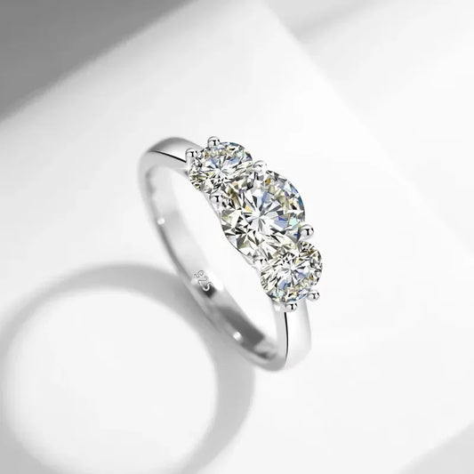 Luckacco 2ct Moissanite Eternity Ring 925 Sterling Silver with Yellow White Gold Plated Lab Diamond Rings For Women Fine Jewelry