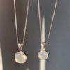 Luckacco New 925 Sterling Silver Round Necklace Simple Geometric Shape Woman Pendant Choker Birthday Gift for Friends Exquisite Jewelry