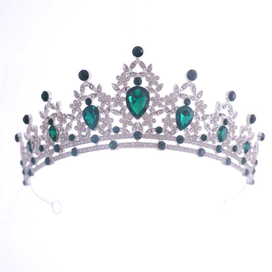 Luckacco Bridal Headwear Green-Colour Women's Fashion Party Crown Girl Performance Tiaras