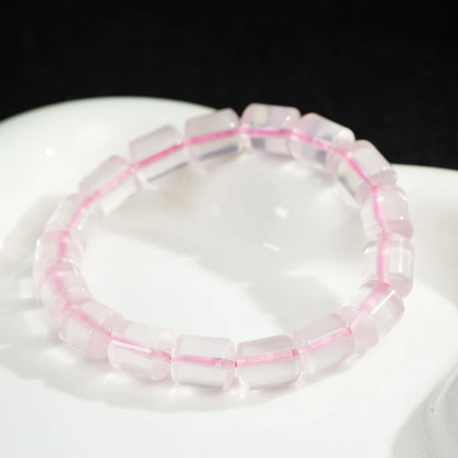 Luckacco TIMESWIND Authentic Mozambique Pink Crystal Bucket Beaded Fashion Jewelry Women Bracelet with Certificate