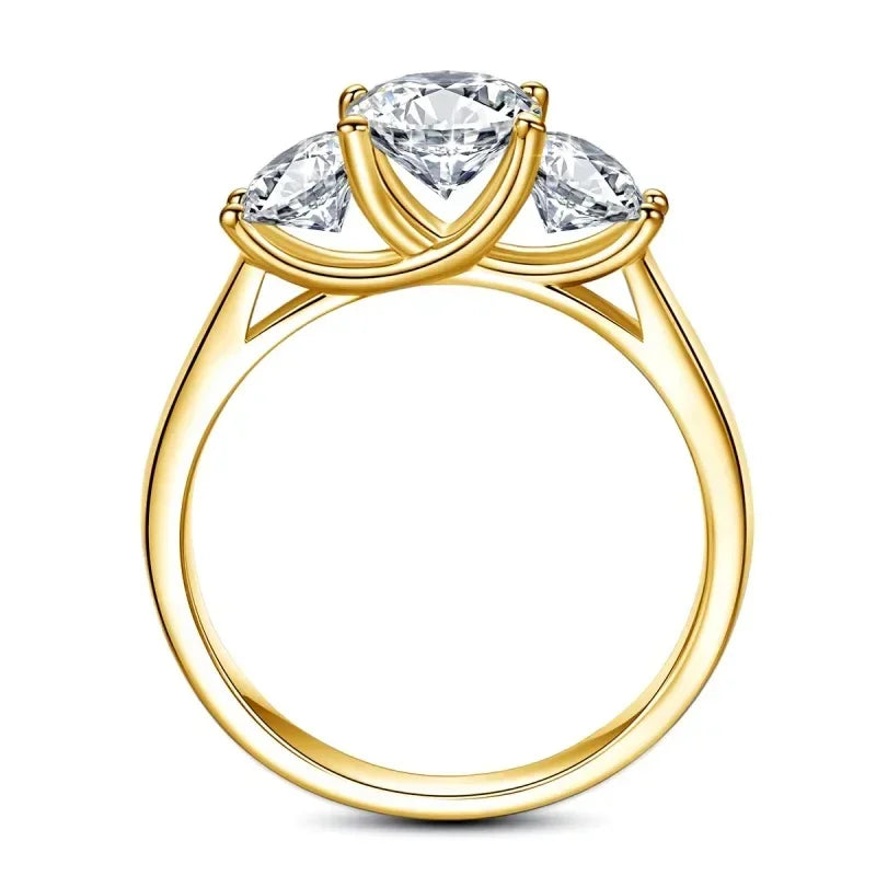 luckacco 2ct moissanite eternity ring 925 sterling silver with yellow white gold plated lab diamond rings for women fine jewelry