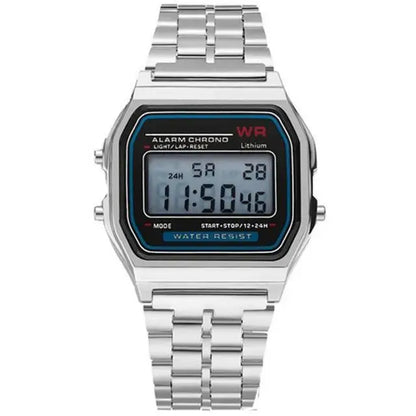 Luckacco New Women Men Unisex Watch Gold Black Vintage LED Digital Sports Military Wristwatches LED Electronic Digital Present Gift Male