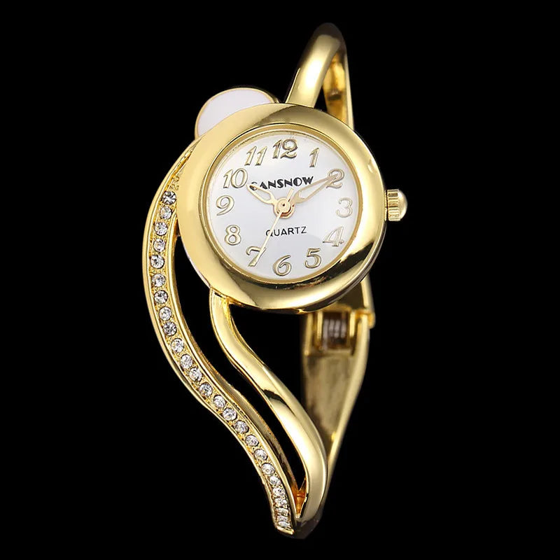 luckacco creative fashion women dress wristwatch small dial bracelet watches quartz movement ladies' watch diamonds steel clock gift
