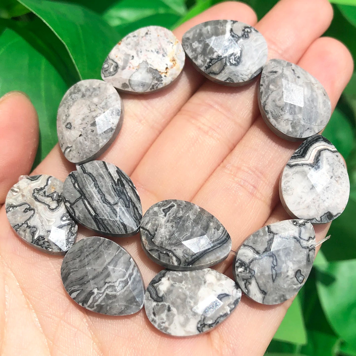 luckacco natural faceted amethysts labradorite aventurine tiger eye water drop shape stone beads diy charm for jewelry making bracelet