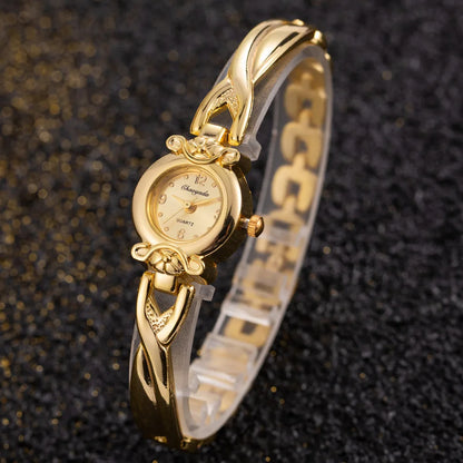 Luckacco Women Bracelet Watch Mujer Golden Relojes Small Dial Quartz Leisure Popular Wristwatch Hour Female Ladies Elegant Relogio Clock