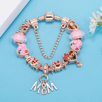 Luckacco Romantic Tower Aircraft Charm Bracelet For Women With Crystal DIY Beads Pendants Bracelet High-Quality Jewelry