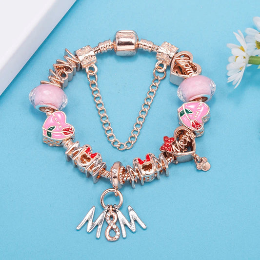 Luckacco Romantic Tower Aircraft Charm Bracelet For Women With Crystal DIY Beads Pendants Bracelet High-Quality Jewelry