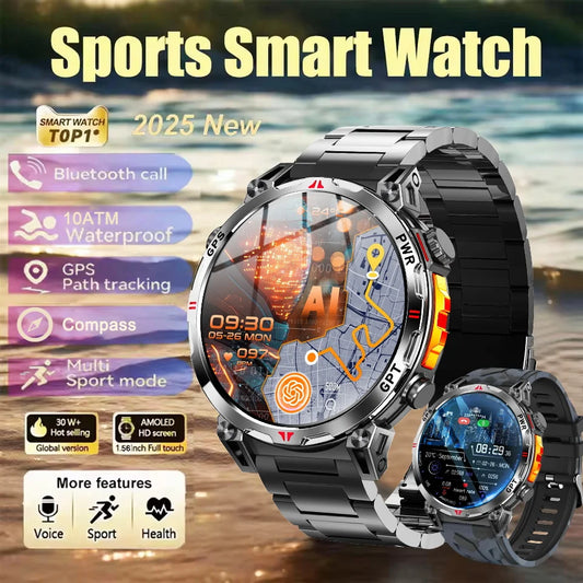 Luckacco New Military T-Rex 3 Bluetooth Call Smart Watch GPS Compass Barometric Altimeter 10ATM Waterproof Sports Smart Watch