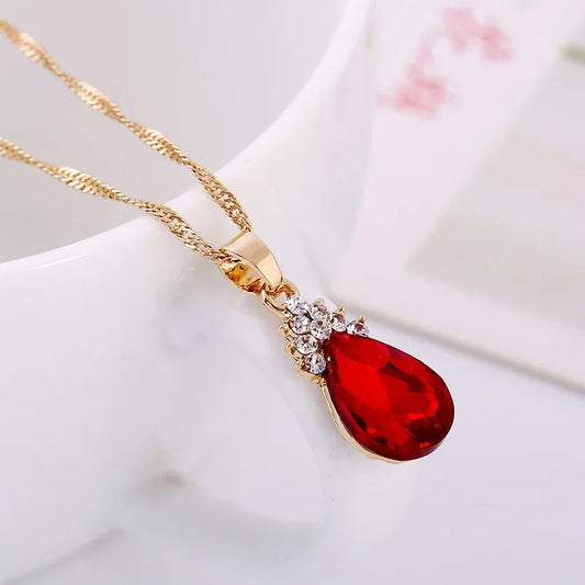 Luckacco 3pcs/set Gold color Jewelry Sets Wedding Beads Crystal Bridal Jewellery bridal necklace earrings wedding party gift set