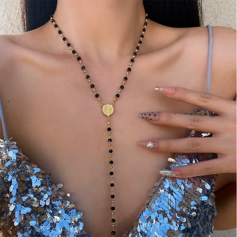 luckacco bohemia conch starfish imitation pearl necklace for women luxury exquisite beaded shell pendant necklace beach holiday jewelry