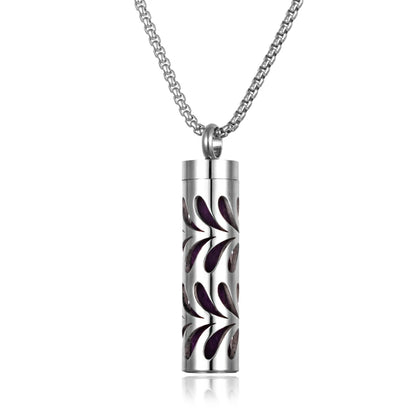 Luckacco Long Strip Stainless Steel Aromatherapy Necklace Perfume Diffuser Essential Oil Diffuser Pendant Necklace Jewelry Accessories