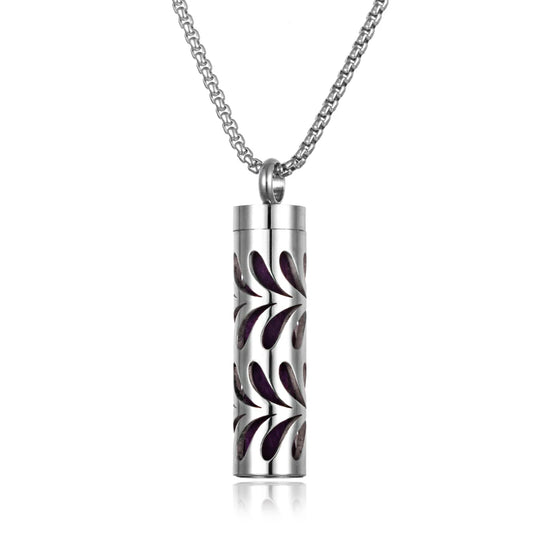 Luckacco Long Strip Stainless Steel Aromatherapy Necklace Perfume Diffuser Essential Oil Diffuser Pendant Necklace Jewelry Accessories