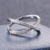 Luckacco daily picks Luxury Cross X Shape Women Engagement Ring Full Paved CZ Stone Silver Color Elegant Simple Female Jewelry Ring Hot Sale