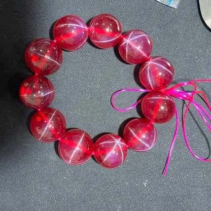 Luckacco Under strong light, hexagonal starlight red, starlight green, blue, pink and purple beads appear on the sapphire bracelet