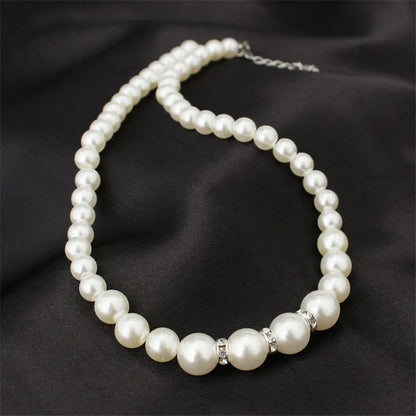 Luckacco Wedding Engagement Women Simulated Pearls Jewelry Set Necklace / Earrings / Bracelets Fashion Jewelry For Lady Party Gift
