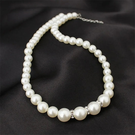 Luckacco Wedding Engagement Women Simulated Pearls Jewelry Set Necklace / Earrings / Bracelets Fashion Jewelry For Lady Party Gift