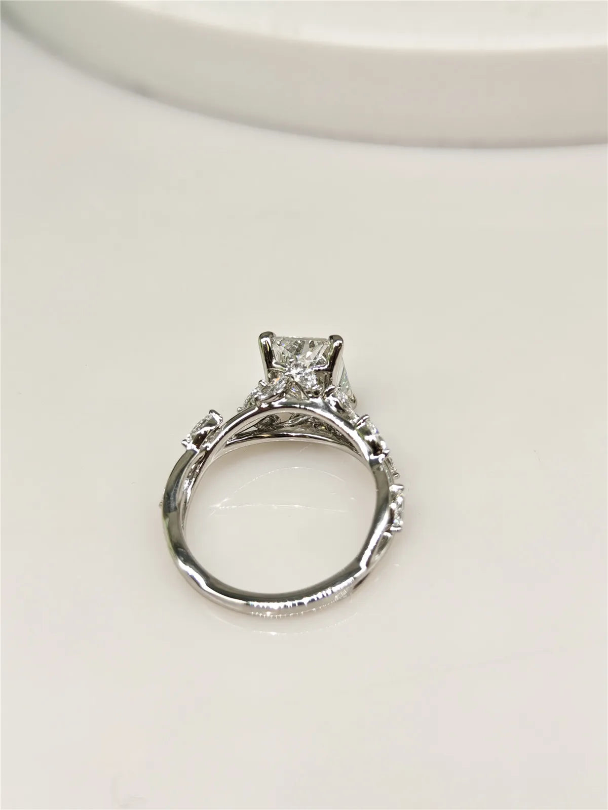 luckacco pt950 platinum solid real gold vine twigs igi3ct radiant marquise lab grow diamond wedding diamond engagement ring fine jewelry