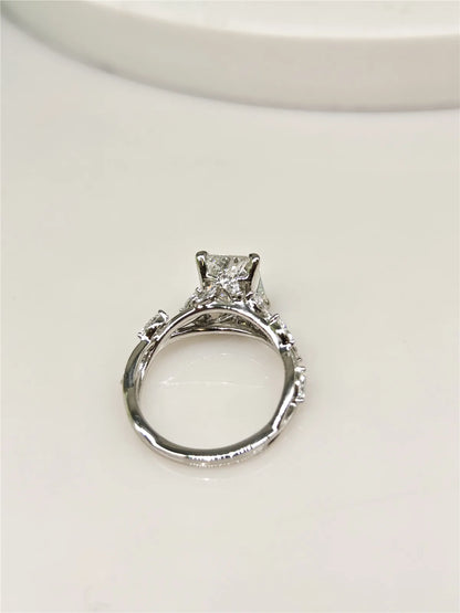Luckacco PT950 Platinum Solid Real Gold Vine Twigs IGI3CT RADIANT MARQUISE Lab Grow Diamond wedding diamond engagement ring Fine jewelry