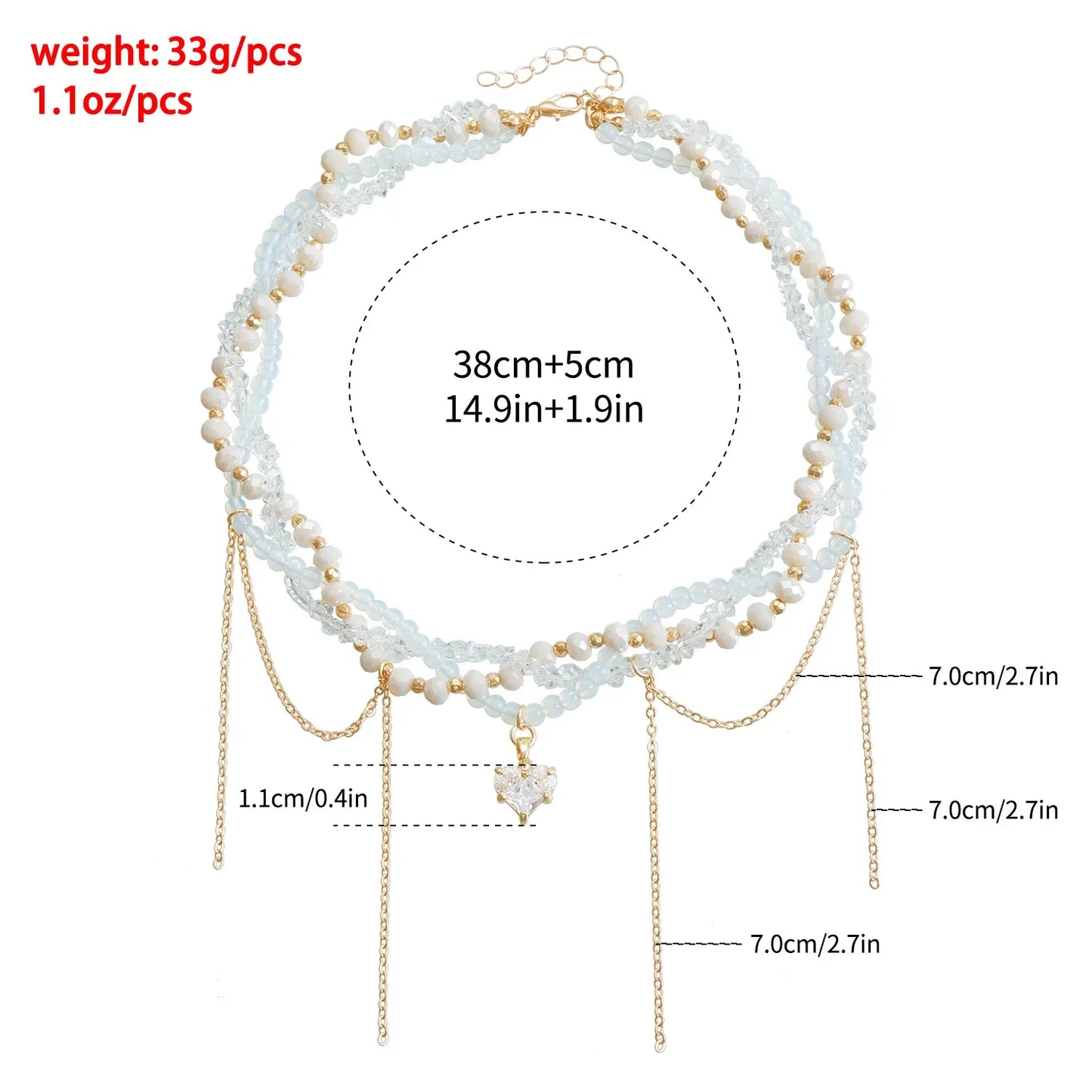 luckacco ins multi-layer imitation pearls multilayer tassels necklace cool cross star crystal tassels chokers necklace chain jewelry