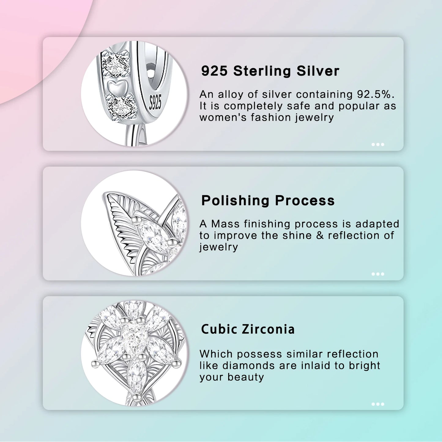 luckacco 925 sterling silver charms flower grass leaf pendants fit 4mm hole diameter bracelets fine diy jewelry gifts